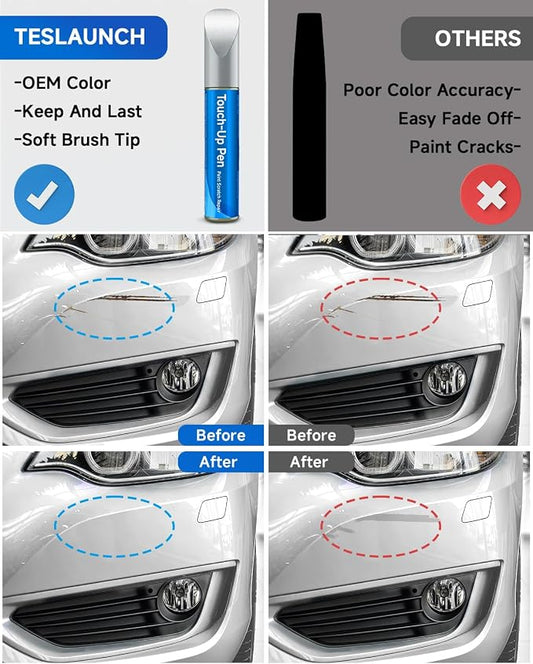 Touch Up Paint for BMW, Mineral White (A96) Exact Match Touch Up Paint Car Scratch Repair (Mineral White Metallic Tricoat for 2/3/5 Series/X1/2020 X2/18 X3/X4)