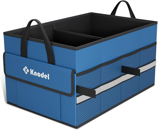 K KNODEL Car Trunk Organizer, Collapsible Car Trunk Storage Organizer, Car Organizer and Storage for SUV, Truck, Sedan (Small, Blue)