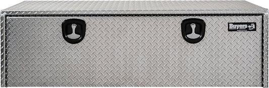 Buyers Products 1705125 Diamond Tread Aluminum Topsider Truck Box with Lockable T-Handle Latch, 18 x 24 x 60 Inch, Truck Storage and Organizer, Made in the USA, Silver