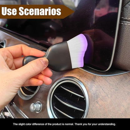 Car Cleaning Brush Soft Bristle Car Interior Dust Brush, suitable for cleaning car dashboards and air vent gaps, also usable on leather and computers, scratch-proof(Purple+White)