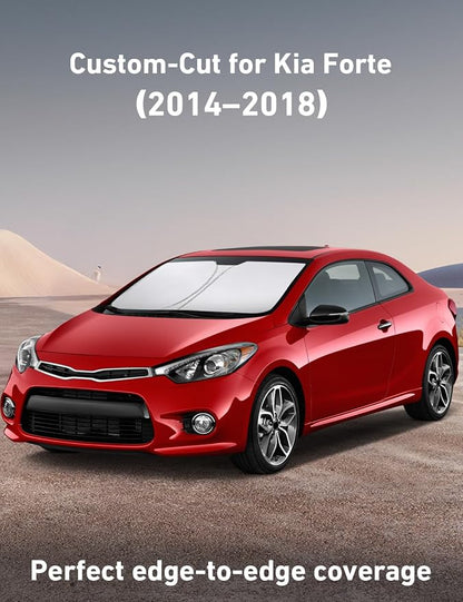 EcoNour Windshield Sunshade Compatible for Kia Forte 2014-2016 2017 2018, Sun Visor for Front Windshield & Window Sun Shade Cover, UV Heat Blocker & Protector, Car Accessories