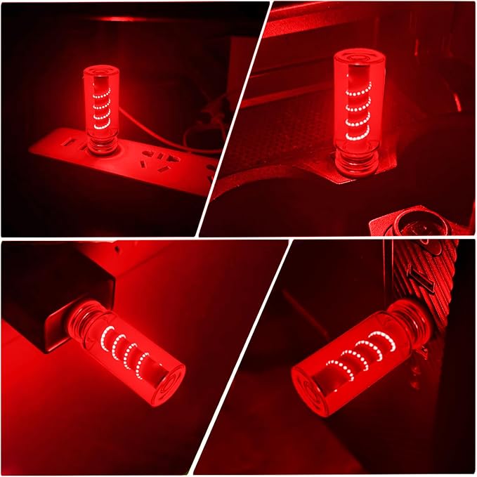 USB Light for Car, Touch Dimmable Retro Interior Lamp LED Ambient Lighting, Portable Mini Glass Bottle LED Bulb Night Light for Vehicle Bedroom Hallway Camping Holiday Decoration (Red)