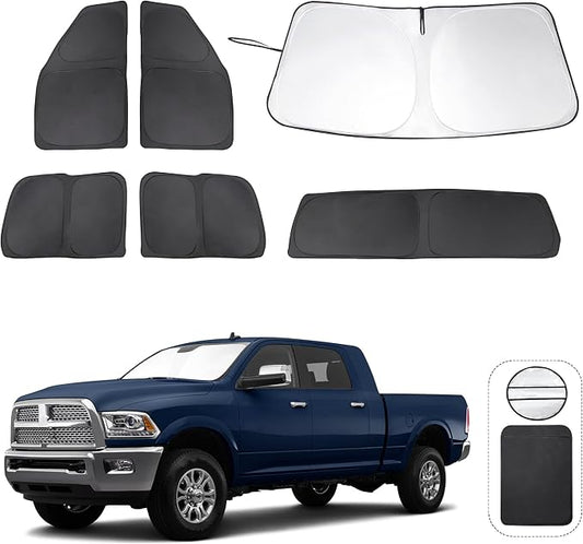 TINGLU Window Shades for Dodge RAM 2500 3500 2010-2026 Accessories Car Side Full Windows Rear Windshield Sun Shade Sun UV Rays & Privacy Protection for Camping,Napping&Relaxing 6PCS