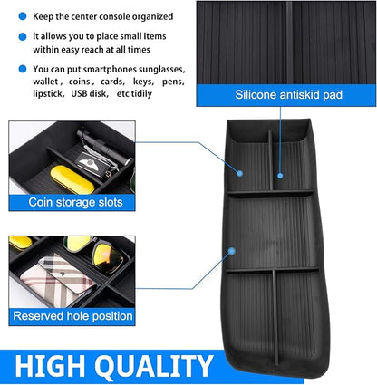 SHAOHAO for 2025 2026 Cadillac Lyriq Under Console Organizer for 2023 2024 2025 2026 Cadillac Lyriq Accessories (Tech, Luxury, Sport) Lower Organizer Tray Space Expand Storage Insert Box Easy Removal
