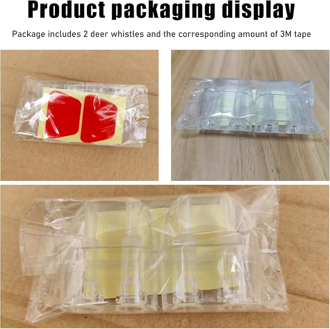 Dickno 2 PCS Deer Whistles for Car, Automotive Deer Warning Whistle Devices, Animal Warning Devices Avoids Collision, Universal Animal Alert Accessories for Vehicles (White)