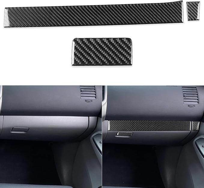 NVCNX Real Premium Carbon Fiber for Toyota 2nd Gen Tacoma Accessories 2005-2015 2006 2007 2008 2009 2010 2011 2012 2013 2014 Car Dash Passenger Side Panel Cover Interior Trim Sticker Decal 3PCs