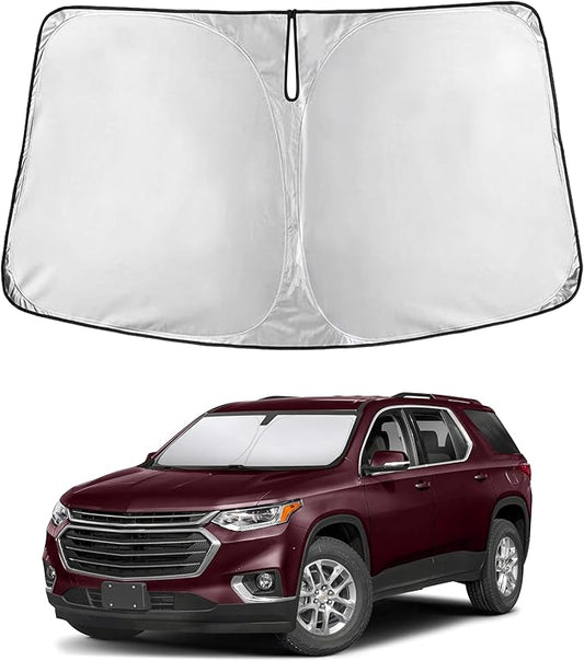 EcoNour Windshield Sunshade Compatible for Chevrolet Traverse 2018-2024 2025 2026, Sun Visor for Front Windshield & Window Sun Shade Cover, UV Heat Blocker & Protector, Car Accessories