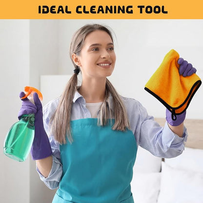Tallew 100 Pcs Yellow Microfiber Towels: 16"x16" Microfiber Drying Towels Bulk Micro Fiber Car Cleaning Cloth for Cars Drying Washing Polishing Cleaning Household Supplies