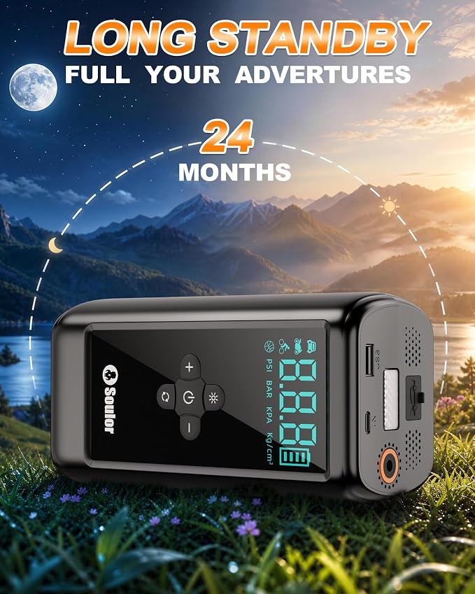 Jump Starter with Air Compressor car Jumper Starter Portable | 7000A Car Battery Jump Starter with 160PSI Portable Tire Inflator, LED Light, Case (All Gas/14L Diesel)