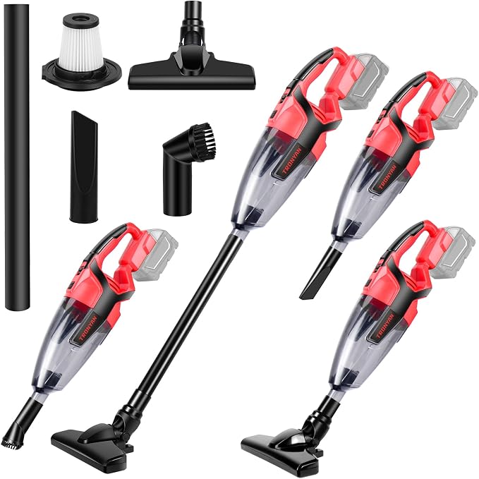 120W Cordless Vacuum Cleaner Compatible with Milwaukee 18V Battery (No Battery), Handheld Vacuum for Home, Boat, Workshop, Car, Pet Hair, Furniture, Tool Only
