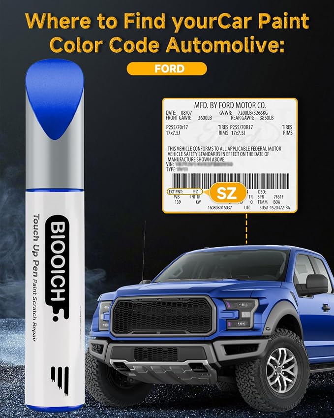 Touch Up Paint Pen Exact Color Match Car Chip and Scratch Repair (for Ford, Blue Flame Metallic(SZ))