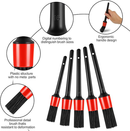 REGUICORP 13PCS Car Detailing Brush Set, Car Detailing Brush Kit, Ultra No Soft Scratch Detailing Brush, Car Cleaning Brushes for Interior or Exterior - Professional Dusting Cleaning Supplies