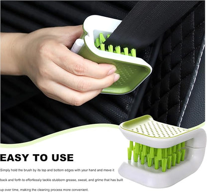 Sun Walker Car Seat Belt Cleaning Brush, Non-Slip Double-Sided Bristle Seatbelt Detailing Tool, Multifunctional Closable Safety Belt Washing Brush Kitchen Tableware Cleaner