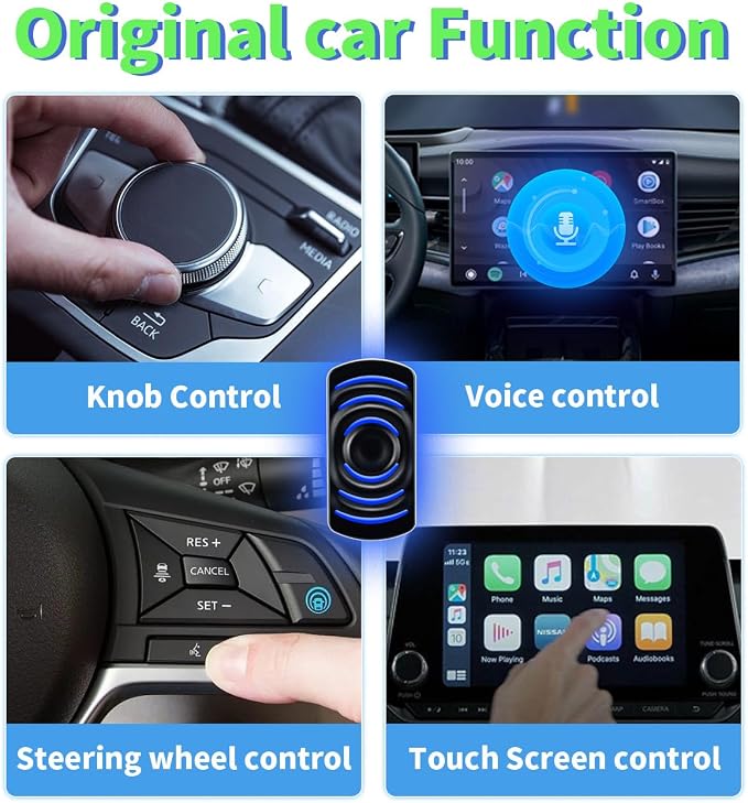 Wireless CarPlay Adapter for iPhone, Convert Wired to Wireless Apple CarPlay, Plug & Play, No Delay, Mini Size, Black, USB & USB-C Compatible, for Cars 2016,Compatible with iOS & Android