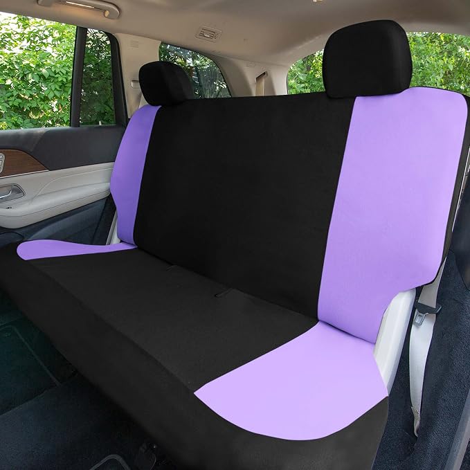 Universal Fit Chevron Flat Cloth Car Seat Covers Full Set - Purple