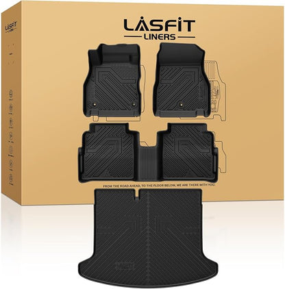 LASFIT Floor Mats & Cargo Mat for Nissan Kicks 2018-2024 & Kicks Play 2025, Custom Fit All Weather TPE Floor Liners for 2018-2024 Kicks & 2025 Kicks Play S/SR/SV Full Set Car Mats & Trunk Mat, Black
