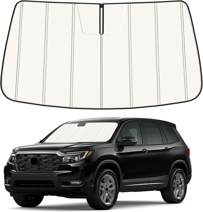 Windshield Sun Shade for Hon-da Passport 2019-2025 2026, Front Window Visor Accessories, Folding Design Blocks Heat & UV Rays Maintain Cool Interior and Save Space