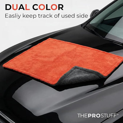 The Pro Stuff® Car Drying Towel 1400 GSM - Ultra Absorbent Twisted Loop Microfiber Towel for Auto Detailing, Scratch-Free Lint-Free Streak-Free Dual-Sided Car Wash Cloth, XL 24"x36"