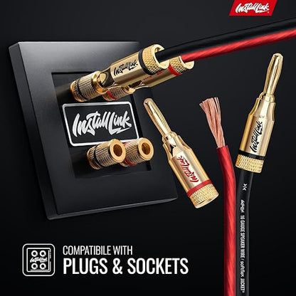16 AWG Gauge Speaker Wire Cable Stereo, Car or Home Theater, CCA (100 Feet) by Install Link