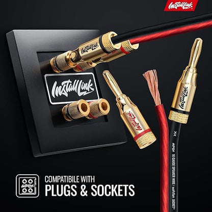 Install Link 16 AWG Gauge Speaker Wire Cable Stereo, Car or Home Theater, CCA (250 Feet)