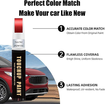 Race Red(PQ/M7236) Car Paint Touch Up Pen Compatible with Ford, 2-In-1 Color Accurate Touch Up Car Scratch Repair Paint Match Ford Series Premium Automotive Scratch Remover for Nicks & Chips Repair