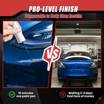 Touch Up Paint for Cars (Deep Blue Metallic PPSB), Compatible with Tesla Model Y/3/X/S, 0.4 fl oz Color Accurate 2-in-1 Car Paint Scratch Repair Pen, Easy to Use, Fast-Drying, Long-Lasting