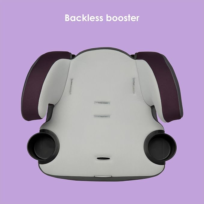 Baby Trend Hybrid SI 3-in-1 Combination Booster Seat, Dash Plum – Side-Impact Protection, 3-Stage Growth Design, Adjustable Headrest, Cushioned Comfort