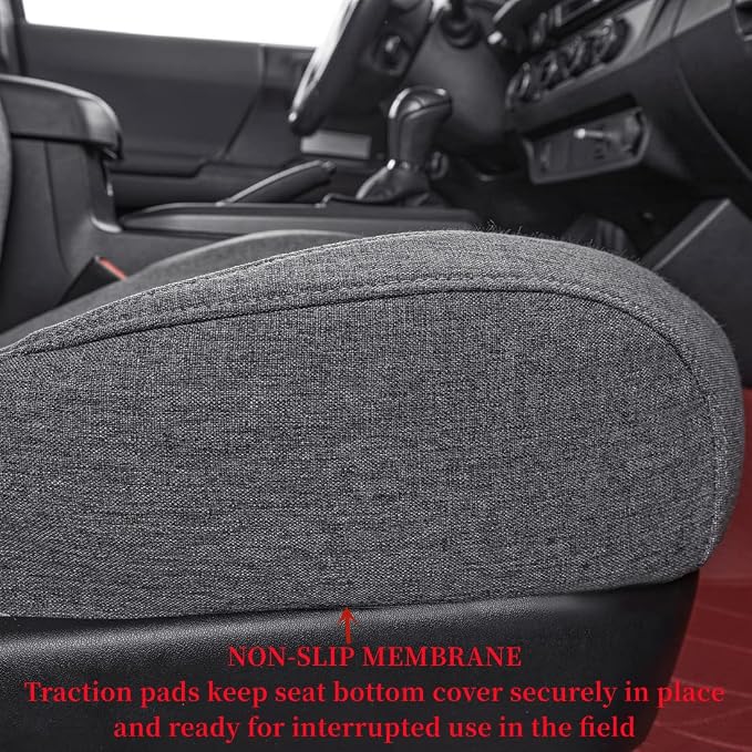 coverdream Tacoma Seat Covers Custom Fit for 2005-2011 Toyota Tacoma Double Cab/Crew Cab (Regular Seats),Fully Covered Polyester Truck Seat Protector-Full Set(Full Set,Gray)