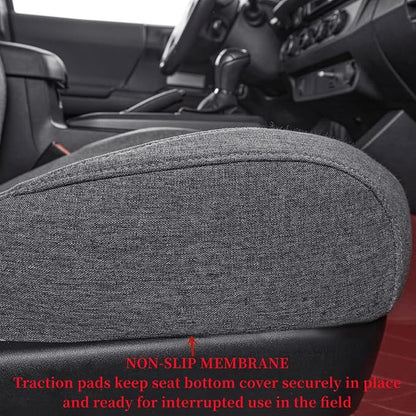 coverdream 2nd Gen Tacoma Seat Covers Custom Fit for 2012-2015 Toyota Tacoma Double Cab/Crew Cab (TRD Sport Seats),Fully Covered Polyester Truck Seat Protector-Full Set (Gray)