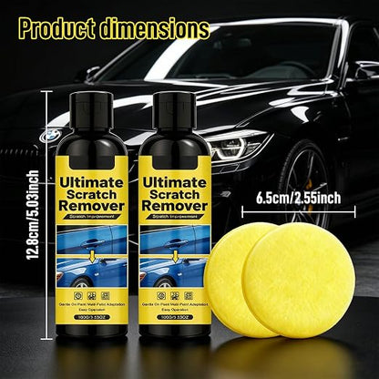Scratch Remover for Vehicles, Car Scratch Remover Kit with Sponge, Upgrade Car Scratchs Remover for Deep Scratches in 60 Seconds, Quick Fix Removal Paste for Repair Scratche and Restore Shine (2pcs)