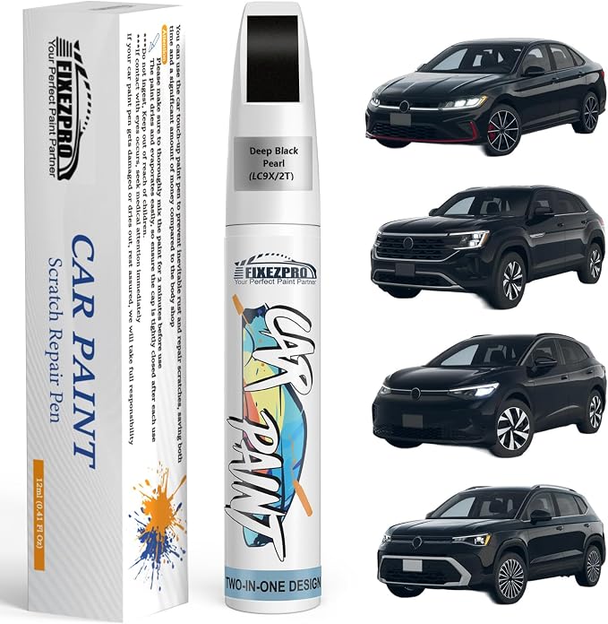 LC9X/2T Deep Black Pearl Touch Up Paint for Volkswagen, Exact Color Match Car Paint Scratch Repair Remover Pen Kit Quick & Easy Fix Vehicle Chips and Automotive Nicks Scuff