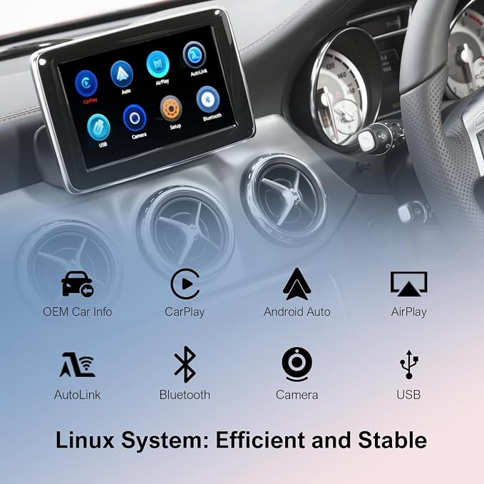 Wireless CarPlay & Android Auto Retrofit Kit Decoder for Mercedes Benz A/CLA/GLA/B/C/E/G/SL/V Class (2014–2019) with NTG5.0/5.1 System, Supports Original Knob Control & Camera
