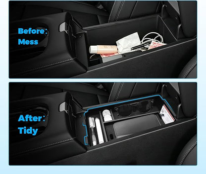 Center Console Organizer for 2025 2026 Nissan Murano SV/SL/Platinum Armrest Secondary Storage Box with Charging Port and Sunglasses Holder 2025 2026 Murano Accessories ABS Center Console Tray