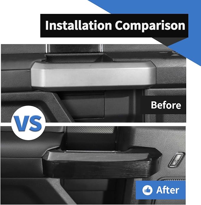 Voodonala for F-150 2015-2020Inner Door Handle Covers Trim for Ford F150 2015-2020 Compatible with Ford F150 F250 F350(Black Wood,4Pcs/Set)
