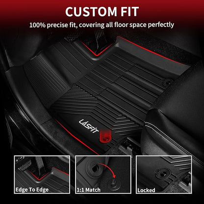 LASFIT Floor Mats for Toyota RAV4 2019-2025 Gas(Not Fit Hybrid/Prime) All Weather TPE Custom Fit Floor Liners for RAV 4 LE/XLE/Limited/Adventure/XLE Premium/TRD Off-Road Front&Rear 2 Row Car Mats