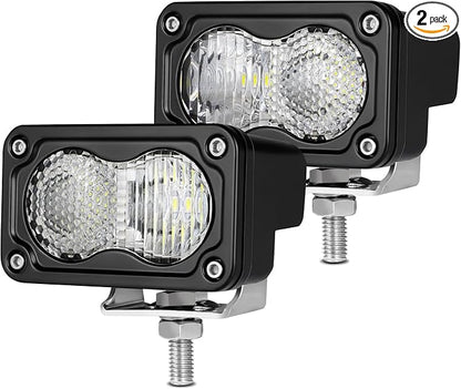 2Pcs LED Pod Light 3 Inch Off Road Driving Reverse Light Bar Mini LED Pods Cube Ditch Lights Bumper Backup Work Auxiliary Lights for Truck Offroad ATV UTV SUV Motorcycle Boat