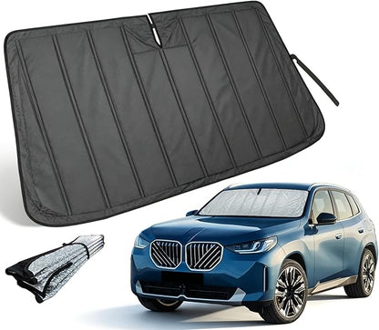 Thickened Windshield Sun Shade for 2018-2024 BMW X3 | Fits sDrive/xDrive30i M40i X3 M, M40 Accordion Window Sunshade Foldable Sun Visor Shield with Storage Bag Car accessories