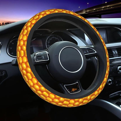Corn Print Steering Wheel Covers Non Slip Neoprene Universal 15 Inch Steering Wheel Protector Car Cover for Men Women