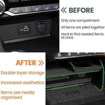 Compatible with Nissan Sentra Center Console Organizer 2020-2025 [2PACK Not Fit S Trim], for 2024 2025 Nissan Sentra SV/SR Center Console Divider 2020-2025 Sentra Center Console Insert Tray