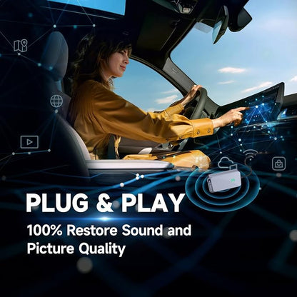 Jemluse Wireless CarPlay Adapter for Apple iPhone - Multi-User Seamless Connection for Convert Wired to Wireless Car Play Adapter - No Latency from iOS 10+ to Screen w/USB C (All Silver)