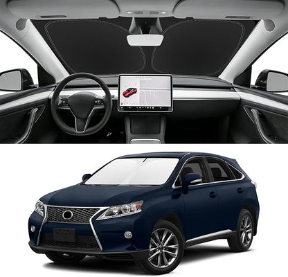 Custom Fit Windshield Sun Shade for Lexus RX 2010-2015, Blocks UV & Heat, Front Window Sunshade Accessories, Easy Fold & Store Keep Your Car Cooler