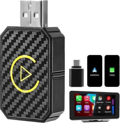Mini Wireless CarPlay Adapter for iPhone, Convert Wired to Wireless Apple CarPlay Adapter, Plug & Play for iPhone iOS 12+ / Android 11+& Cars from 2016+