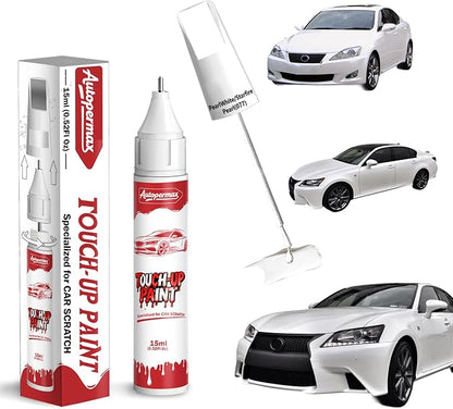 077 PearlWhite/Starfire Pearl Car Touch Up Paint for Lexus, Color Accurate Two-In-One Car Paint Scratch Repair Pen, Professional Scratch Remover for Vehicles Chips and Nicks Scuff
