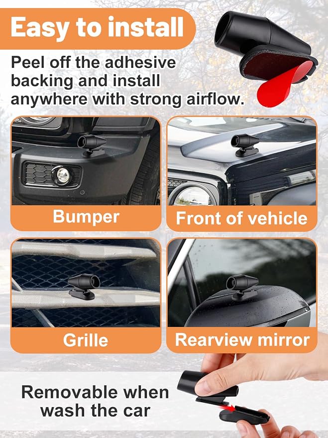 4PCS Wind & Ultrasonic Deer Safe Whistles for Vehicles - Deer Horn with Self-Adhesive Tape, Automotive Safety Kits for Car Avoid Collisions