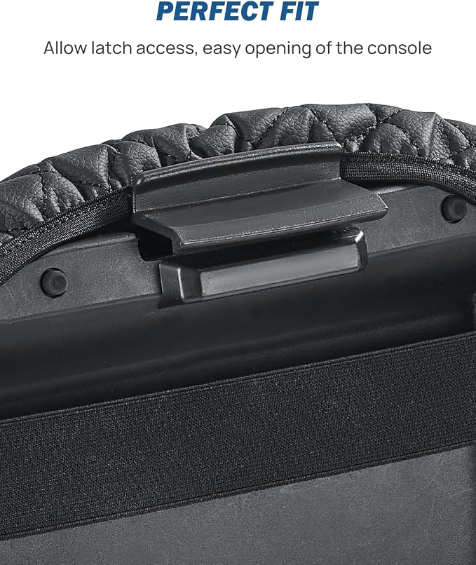 JOYTUTUS Center Console Cover Compatible with 2009-2015 Pilot, Leather Arm Rest Armrest Cover for Car, Durable Middle Console Cover Lid Replacement for Trucks, Easy to Install, Black, with 2 Pocket