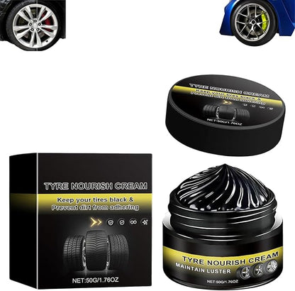 Tyre Nourish Cream, Tire Wax, Restores Black Gloss, Tire Shine, Tire Wax for Ultimate Wheel Protection, 2026 New Tyre Nourish Cream Maintain Luster, Long-Lasting Tire Shine Gelfor for Car Tires (1pcs)