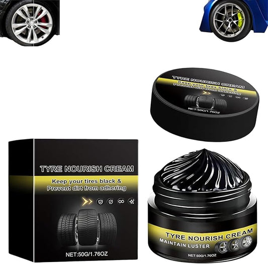 Tyre Nourish Cream, Tire Wax, Restores Black Gloss, Tire Shine, Tire Wax for Ultimate Wheel Protection, 2026 New Tyre Nourish Cream Maintain Luster, Long-Lasting Tire Shine Gelfor for Car Tires (1pcs)