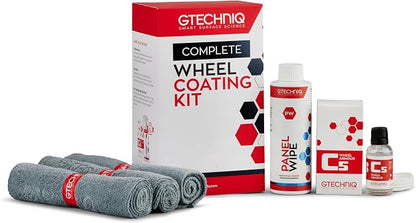 Gtechniq Wheel Coating Kit for Cars, 3-Piece | Includes Paint Degreaser Panel Wipe, C5 Wheel Armor and Microfiber Cloth, Enhances Protection and Shine, Easy to Apply and Long-Lasting Results