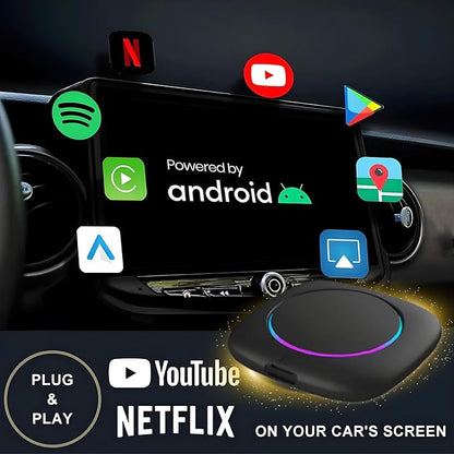 8 Core [4+64G] Wireless Carplay AI Box Android Auto Adapter, Qualcomm Android 13 Plug & Play, Compatible with 98% Vehicle Models, GPS Navigation/Voice Control/Bluetooth/Mirror Link