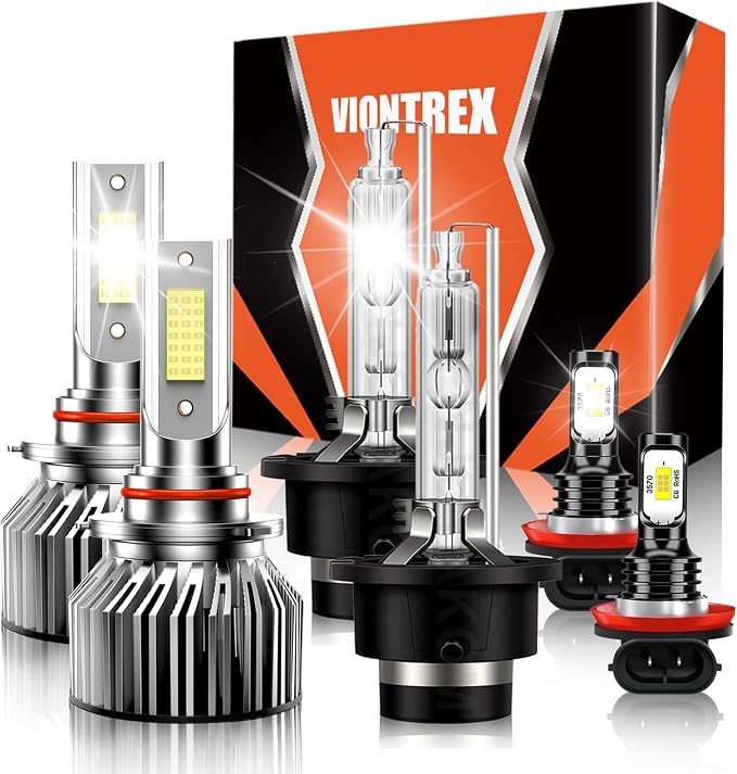 High Low Beam Fog Light Bulbs Combo Pack Fit for Acura MDX 2007 2008 2009 2010 2011 2012 2013 Driving Light Plug and Play,6500K White Car Lamp Bulb Kit,IP68 Pack of 6